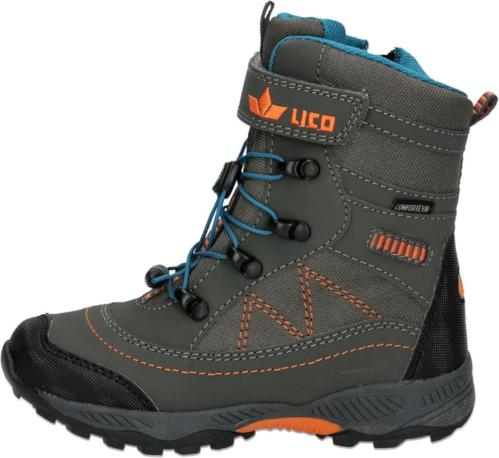 Lico Unisex Kinder Sundsvall Vs Schneestiefel 25 EU Grau Petrol Orange, 25 EU Grau Petrol Orange