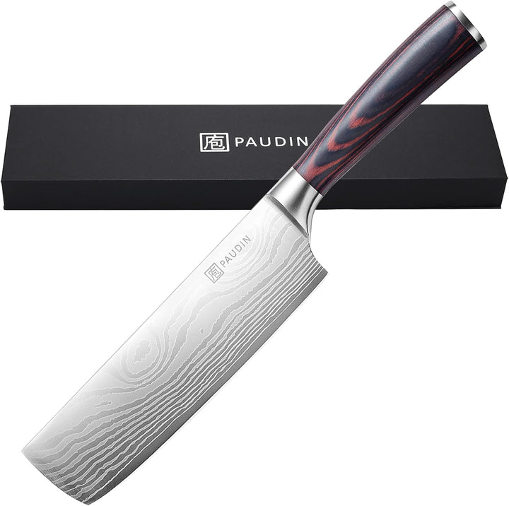 PAUDIN Japanisches messer, Klingenlänge 17cm nariki messer Hackmesser Kochmesser aus hochwertigem Ed