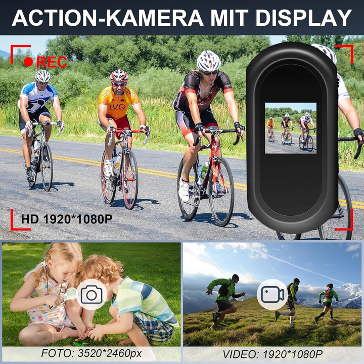 Aufgerüstete Action Cam, 120° Mini Action Videokamera, Magnet Mini Body Kamera, Tragbare Kleine Spor