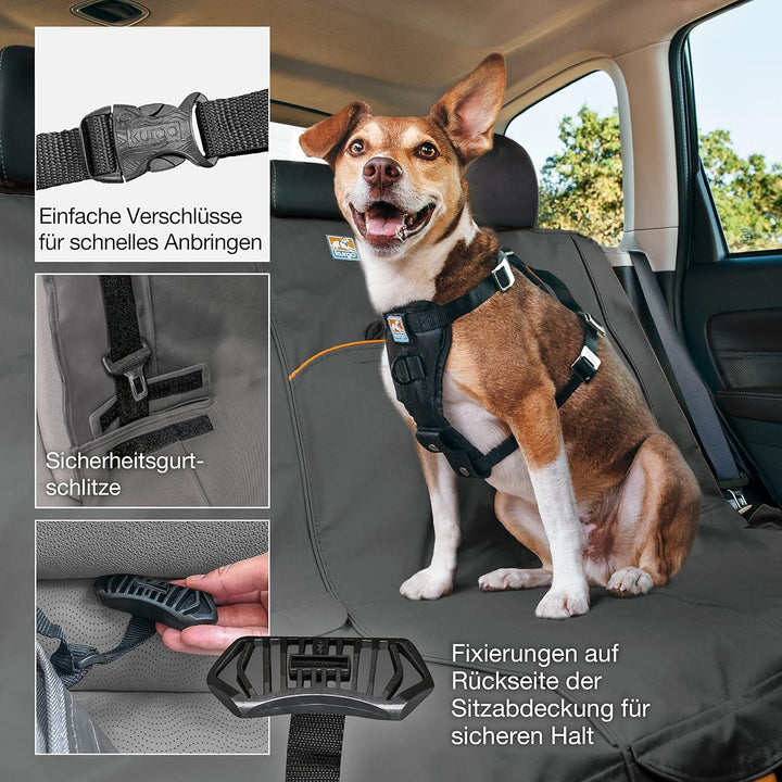 Kurgo Wander Rücksitz-Autoschondecke für Hunde, Wasser- und schmutzabweisend, Universelle Passform,