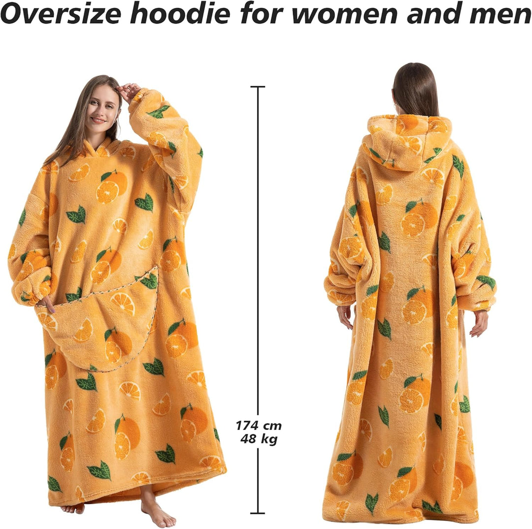 Lange Hoodie Decke mit Ärmeln für Damen & Erwachsene - Kuscheldecke mit Ärmeln - Weiche & Warme Deck