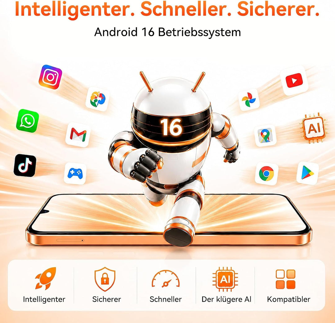 Blackview Wave 10C 6,88" HD+IPS Android 16 Handy Ohne Vertrag, 32MP+13MP, 16GB+128GB/1TB, 5000mAh, 4