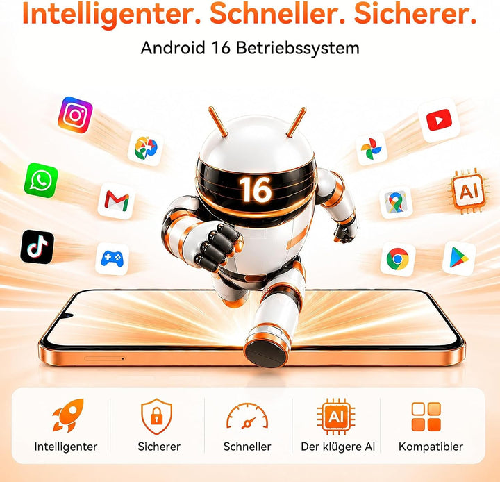 Blackview Wave 10C 6,88" HD+IPS Android 16 Handy Ohne Vertrag, 32MP+13MP, 16GB+128GB/1TB, 5000mAh, 4