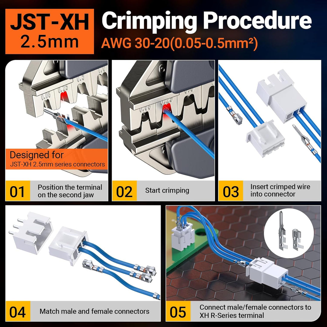 Preciva Crimpzange Set mit Aufbewahrungskoffer - 1565 tlg 29 Arten 0,08-1,5mm² 2,5mm-2,54mm Stecker