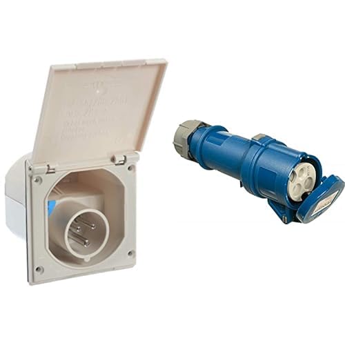 as - Schwabe Camping CEE-Caravan-Einspeisungsstecker & Camping CEE-Kupplung Caravan, 230 V / 16 A Ou