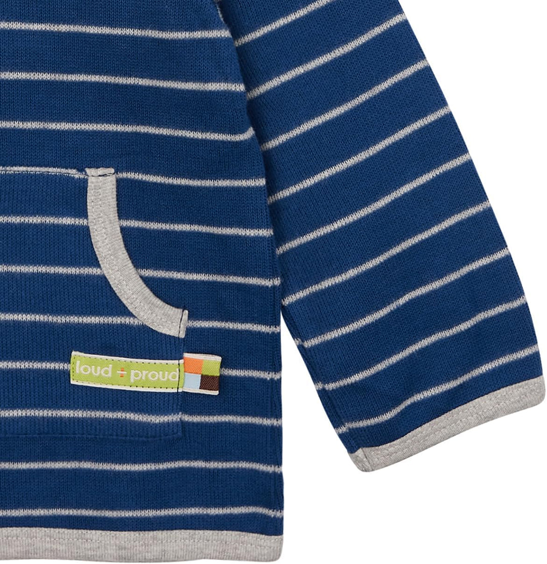 loud + proud Unisex Kinder Ringel, GOTS-Zertifiziert Jacke 74-80 Ultramarine, 74-80 Ultramarine