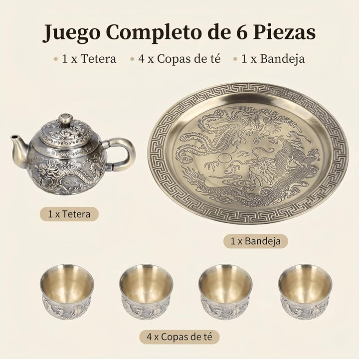 Vintage-Teekannen-Set aus Metall im marokkanischen Stil, Zinklegierung, Teekanne mit 4 Tassen und Te