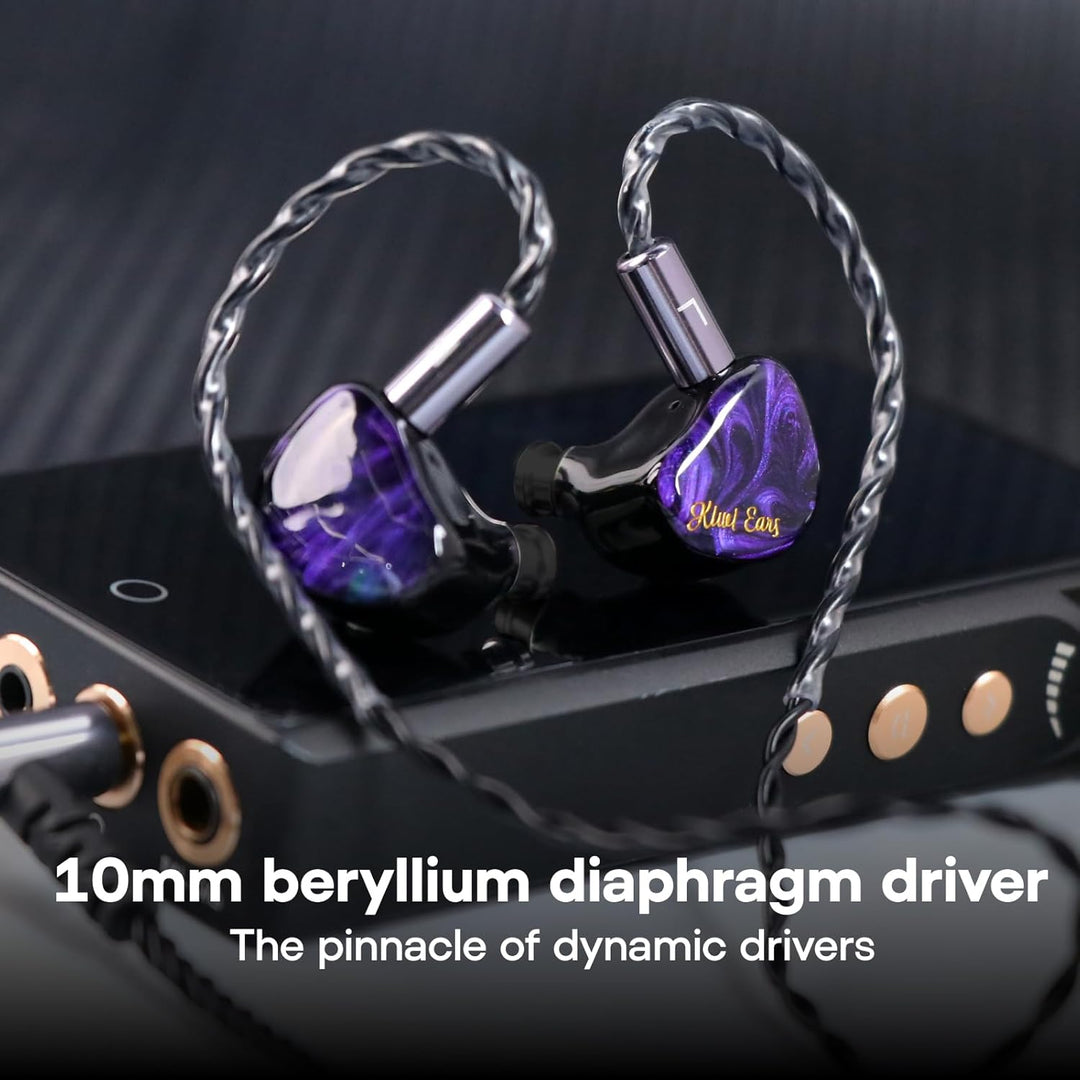 LINSOUL Kiwi Ears Cadenza 10mm Beryllium Dynamic Driver IEM 3D Printed with Detachable Interchangeab