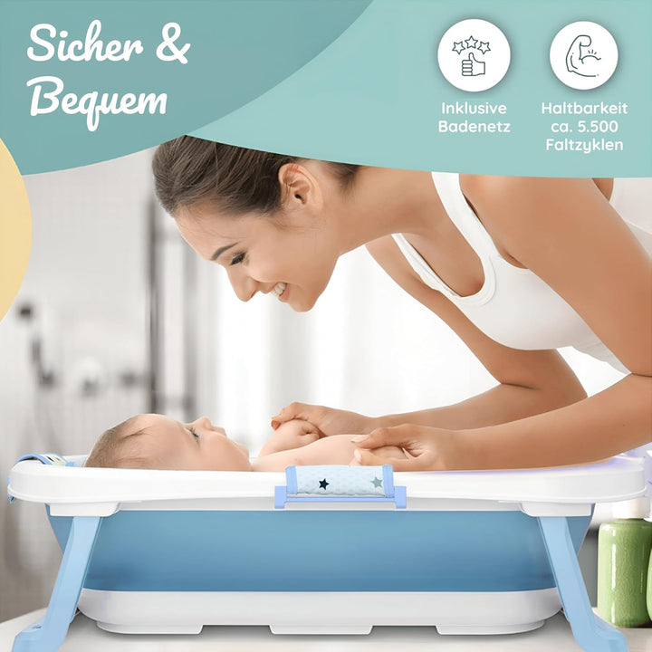 BEARTOP Babywanne Faltbar - Innovatives Design für einfache Aufbewahrung, inkl. Tragetascheneinsatz