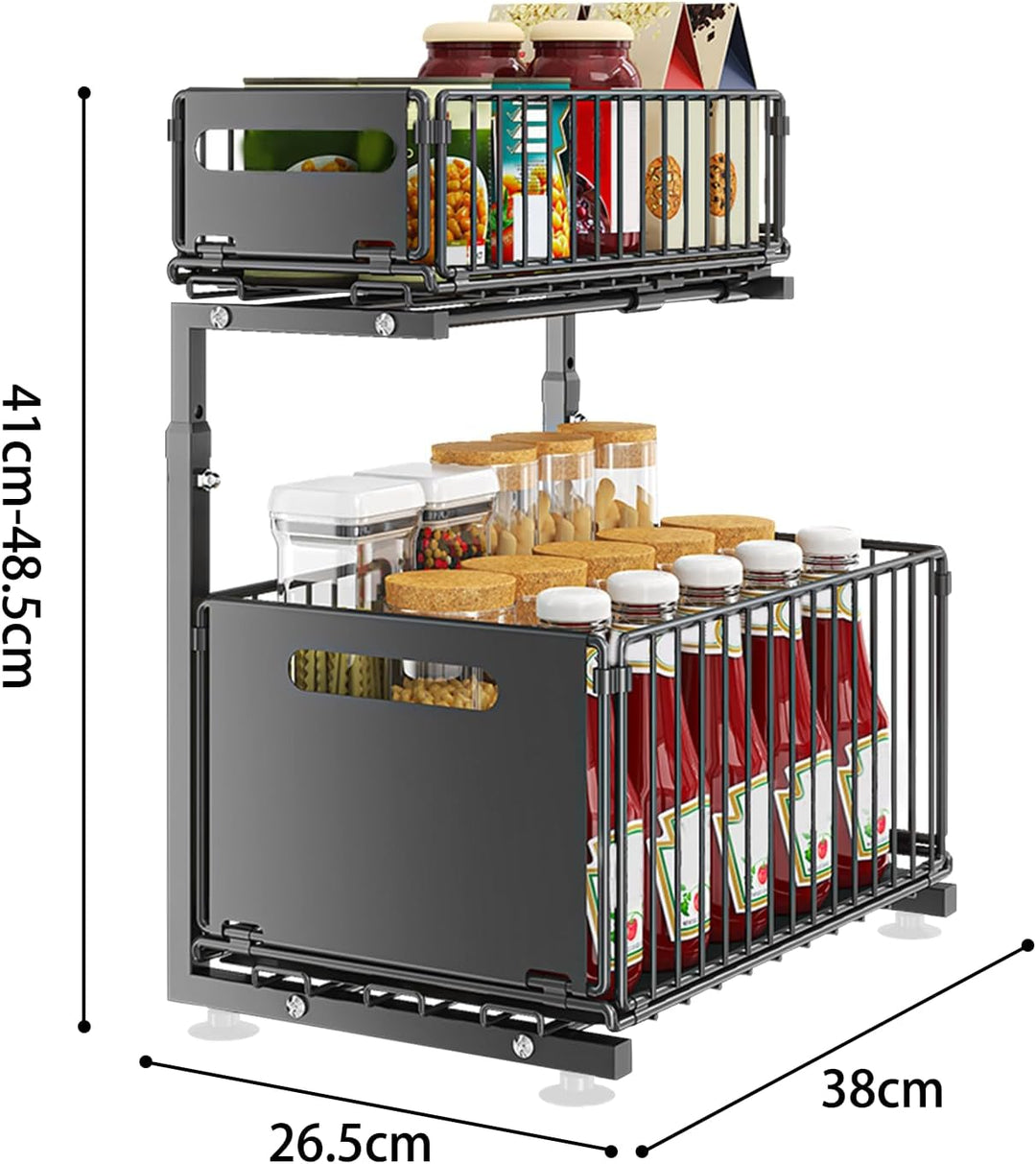 Küchen-Organizer, Regal unter der Spüle, Aufbewahrung für Schrank, Waschbecken, Schubladen, Küche, B