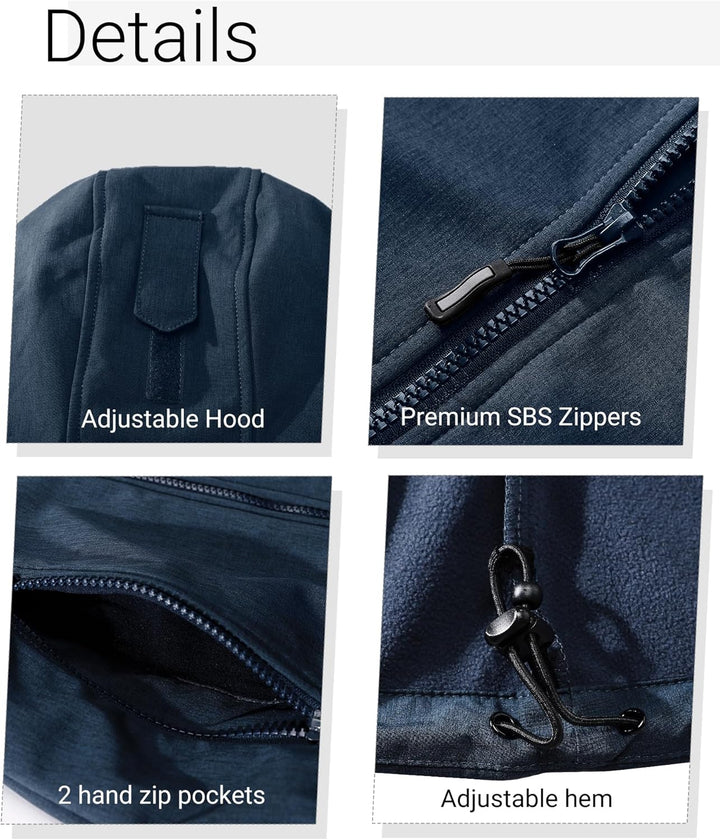 Outdoor Ventures Damen Softshelljacke Kurze Gefütterte Funktionsjacke Wasserdichte Übergangsjacke mi