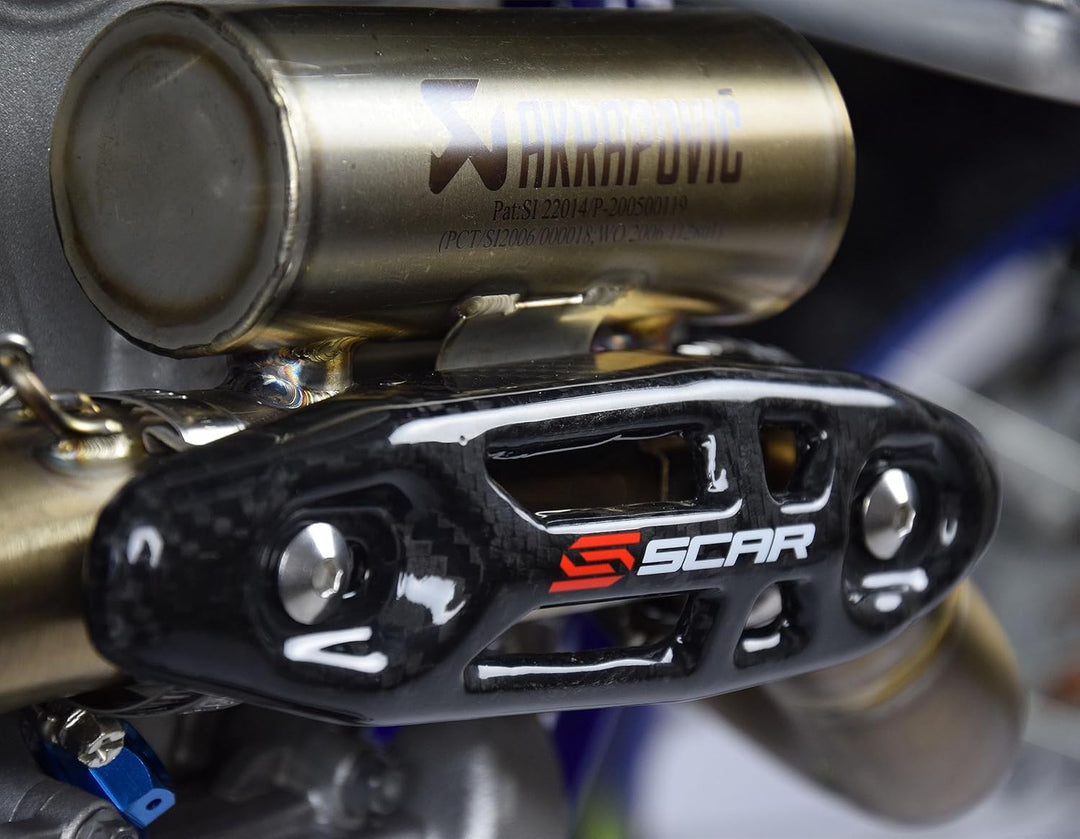 SCAR Universal HITZESCHUTZ CARBON 4 TAKT Krümmer kompatibel mit KTM SXF EXCF 250 350 450 500 530