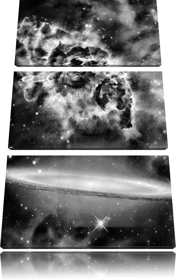 Pixxprint Galaxie mit Sternennebel als Leinwandbild/Grösse: 3 Teilig (120x80) cm/Wandbild/Kunstdruck