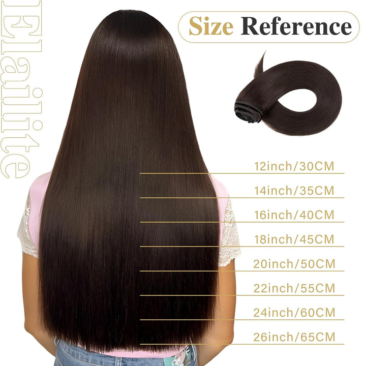 Elailite Extensions Echthaar Clip in 8 Tressen Glatt 