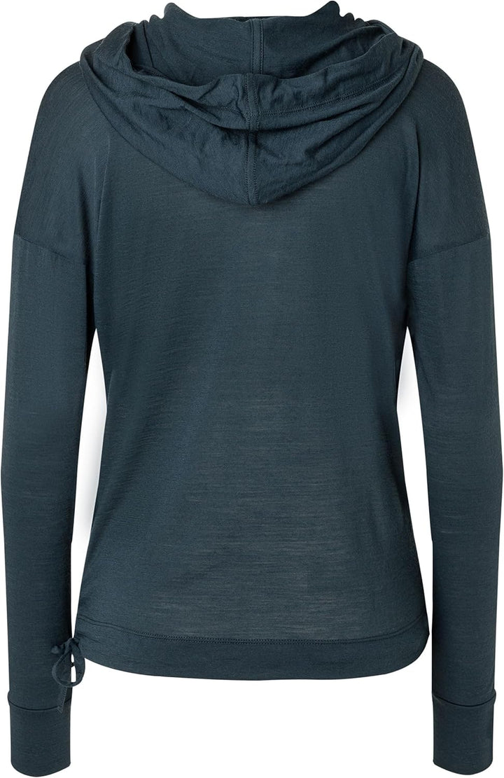 super.natural Damen Kapuzenpullover, Mit Merinowolle, W FUNNEL HOODIE Blueberry L, Blueberry L