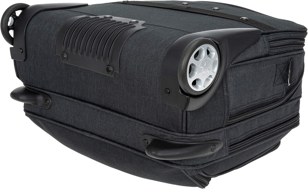 Trolley Pilotentrolly mit Notebook - Polstertasche Trolly 17 Zoll + Ledermäppchen (ANTHRAZIT Two Ton