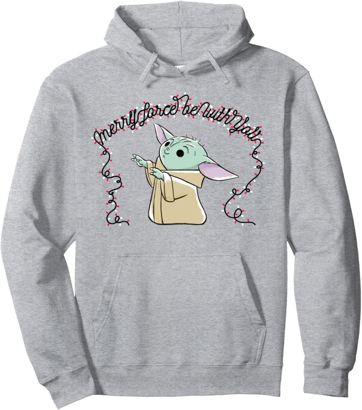Star Wars Mandalorian The Child Merry Force With You Pullover Hoodie