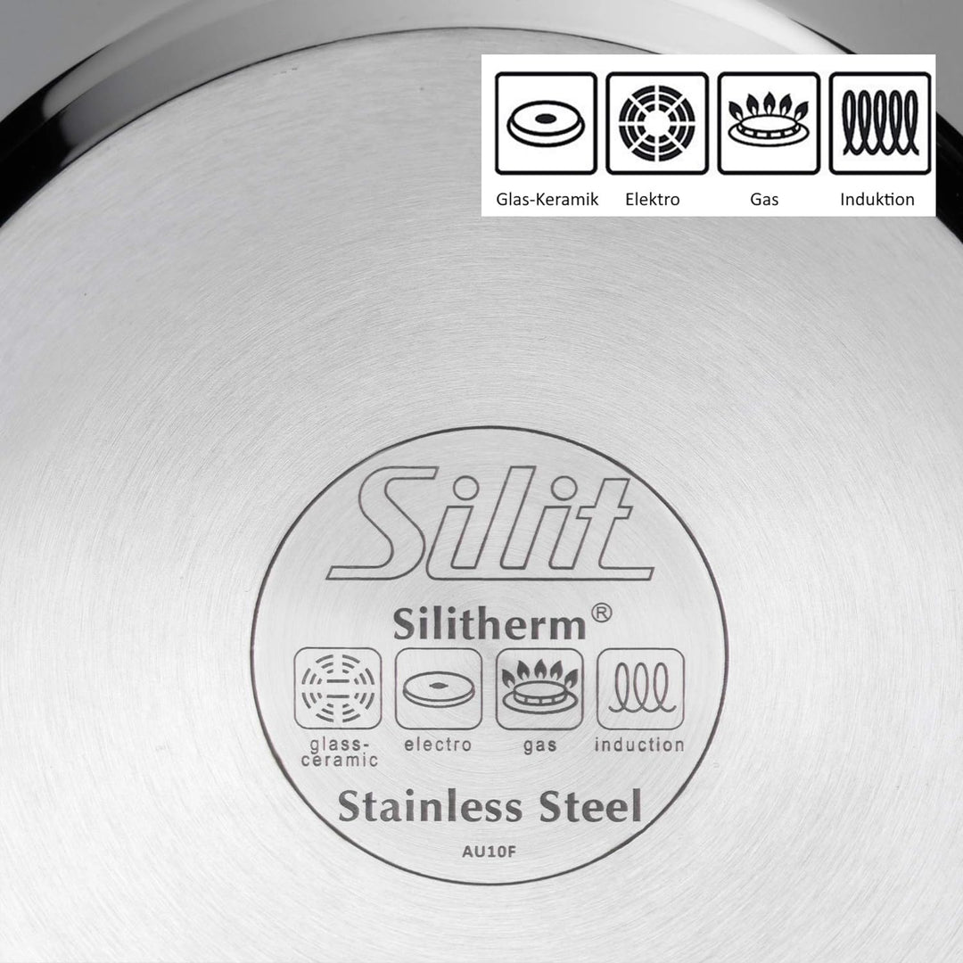 Silit Calabria Brat-/ Servierpfanne 32 cm Induktion, Edelstahl beschichtet, Edelstahlgriff, backofen