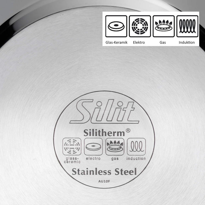 Silit Calabria Brat-/ Servierpfanne 32 cm Induktion, Edelstahl beschichtet, Edelstahlgriff, backofen