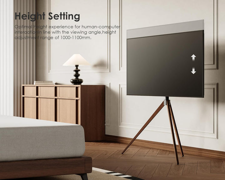 FITUEYES Design TV Ständer im Staffelei Design TV Standfuss für 43-65 Zoll Fernseher bis 40 KG TV St