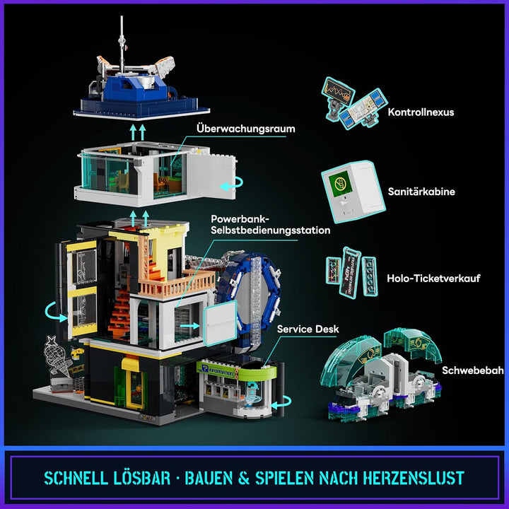 Cyberpunk Schwebezug-Station Baustein-Set