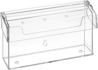 DIN Lang Prospektbox/Prospekthalter/Flyerhalter im Querformat, wetterfest, für Aussen, mit Deckel, a