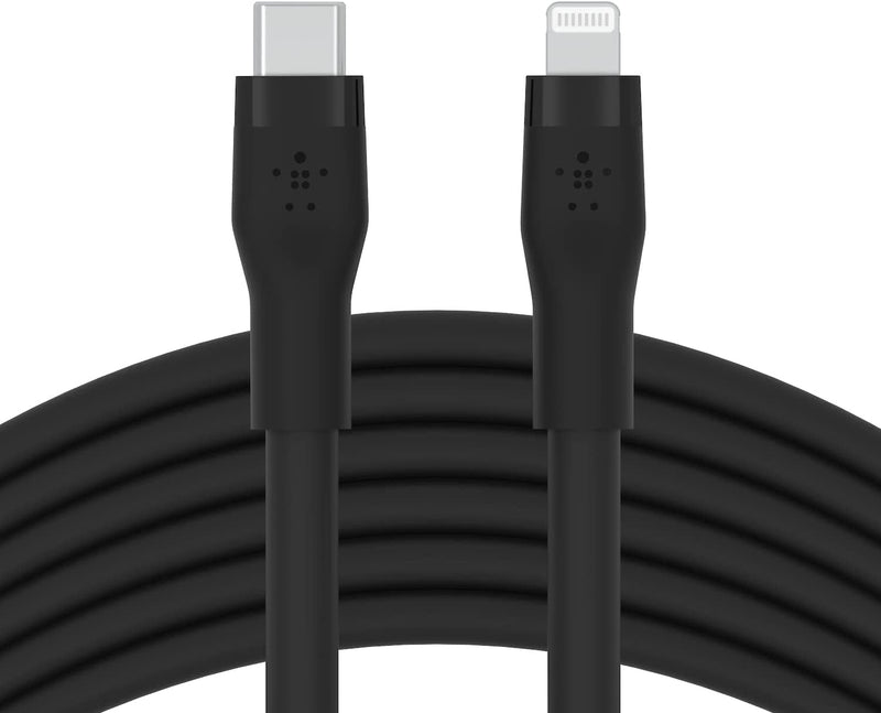 Belkin BoostCharge Flex Silikon-USB-C/Lightning-Kabel, 3 m, MFi-zertifiziert, 20 W, zum Schnellladen