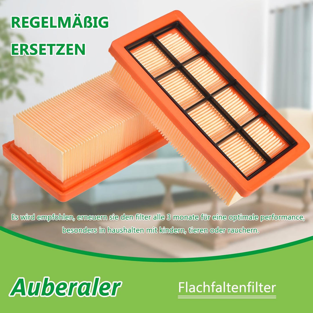 3 Flat Pleated Filters Replaces for Kärcher 6.415-953.0 AD2 Battery AD3 AD4 Premium AD3.000, AD3.200