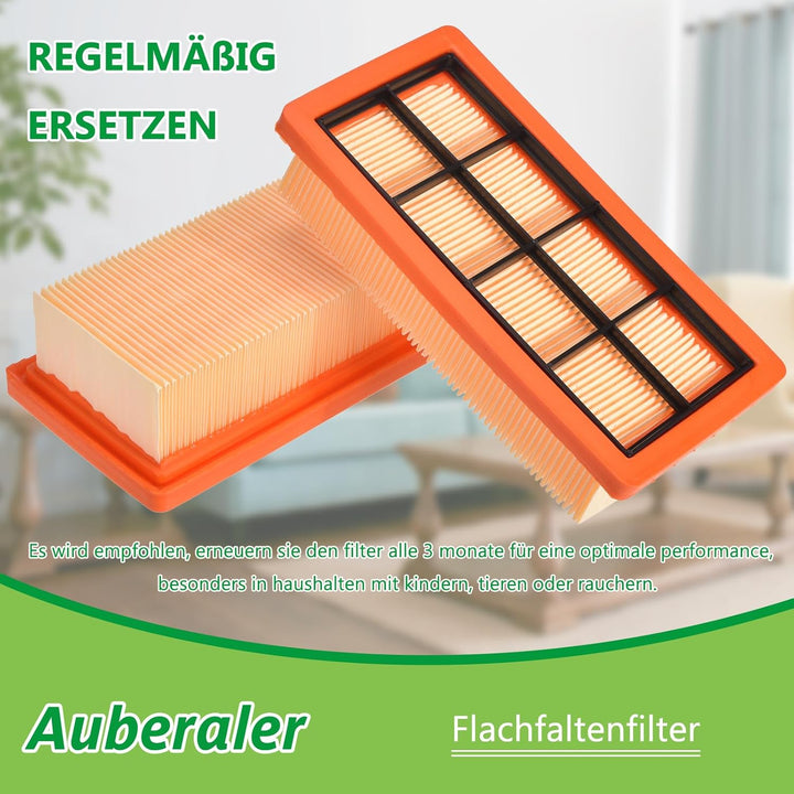 3 Flat Pleated Filters Replaces for Kärcher 6.415-953.0 AD2 Battery AD3 AD4 Premium AD3.000, AD3.200