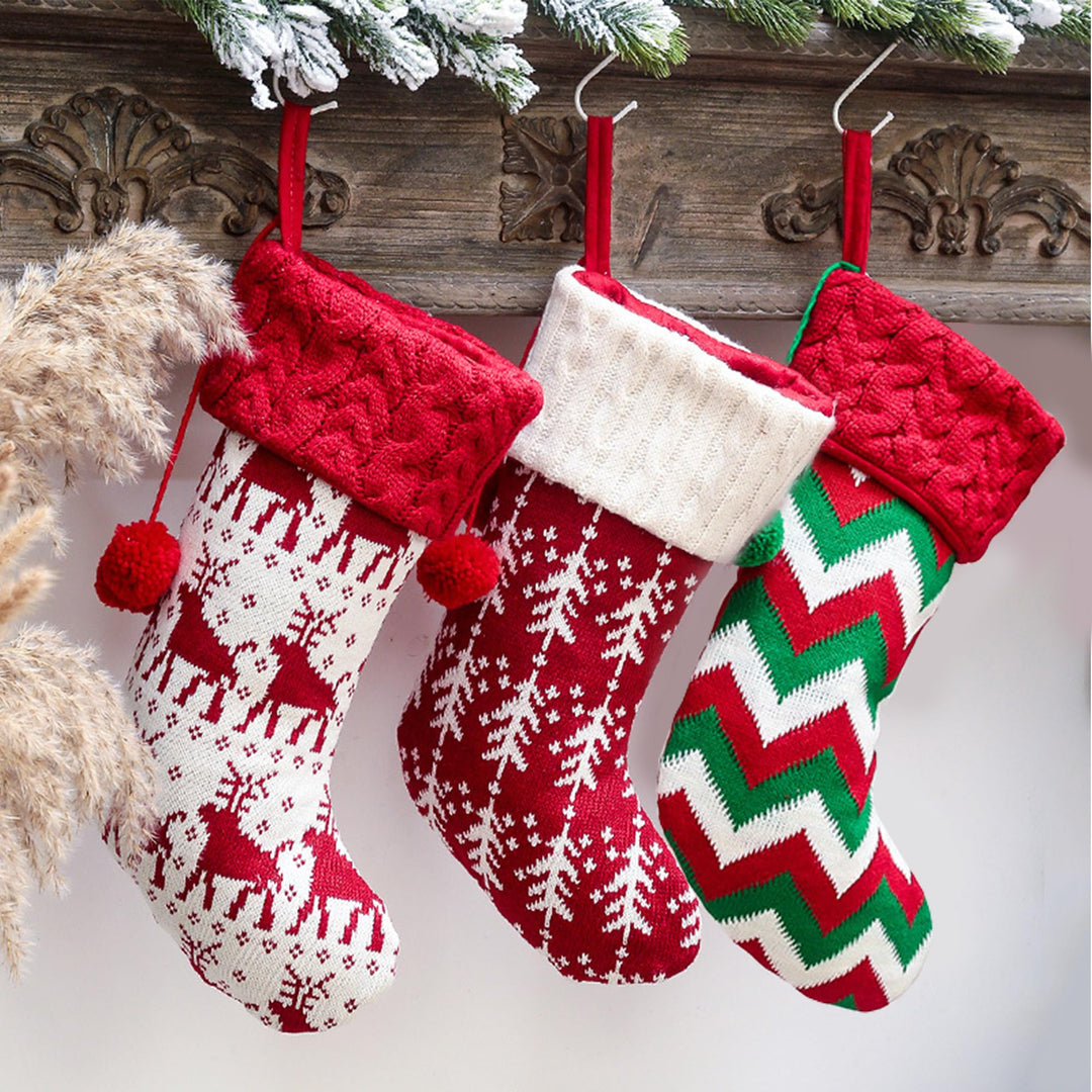Weihnachtsstrumpf 3er Set,Weihnachtsdeko Grosse,Weihnachtsstrümpfe Personalisierte zum Befüllen und
