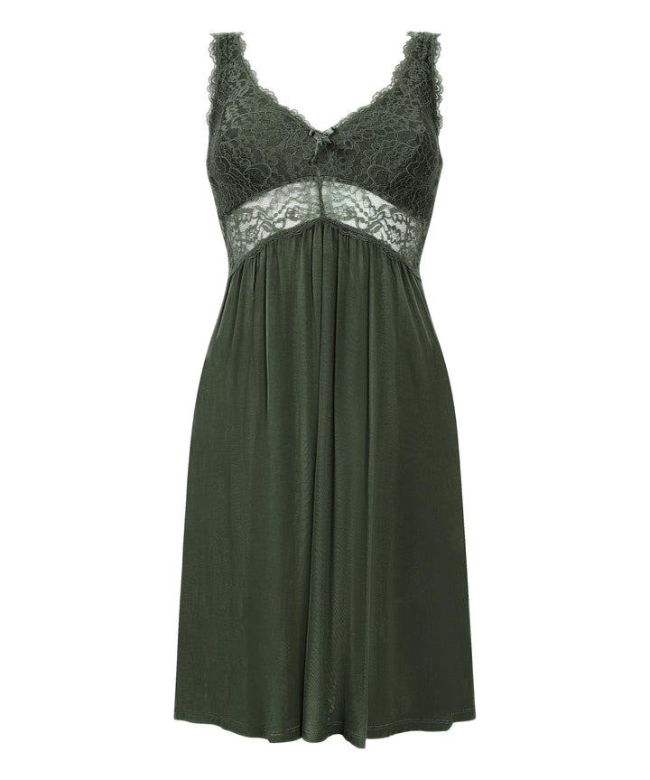 Hunkemöller Damen Slipdress Nora Lace Schwarz XXS XS Climbing Ivy, XS Climbing Ivy