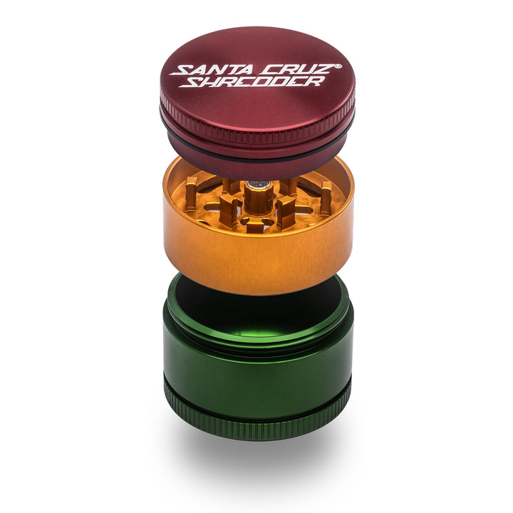 Santa Cruz Shredder Kräutermühle aus Metall, gerändelt, für stärkeren Griff, 3 Stück, klein, 4,3 cm