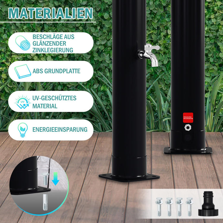Cecaylie Solardusche 20Liter Solar Gartendusche Energiesparend Schwarz mit Schwenkbarer Regenduschko