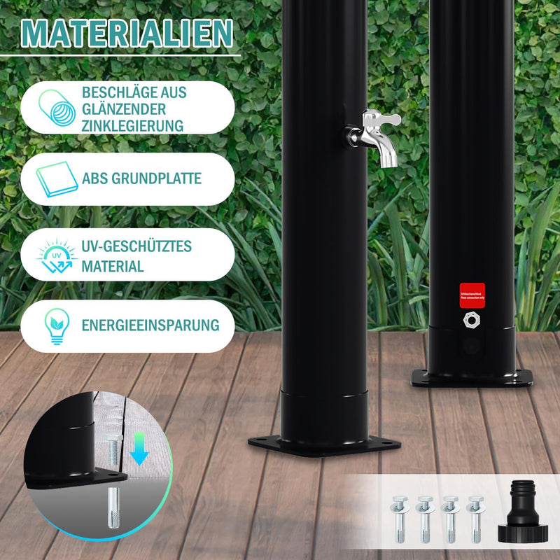 Randaco Solardusche 20L Solar Gartendusche warmes Wasser Bis Zu 60°C Ohne Stromanschluss Pooldusche