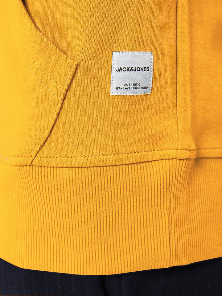 JACK & JONES Male Kapuzenpullover Einfarbig Kapuzenpullover S Golden Orange, S Golden Orange