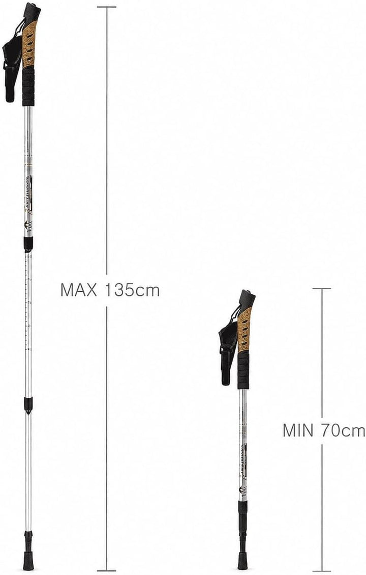MidGard Nordic Walking Stöcke Teleskop Antischock Wanderstöcke aus Aluminiumlegierung mit Korkgriff