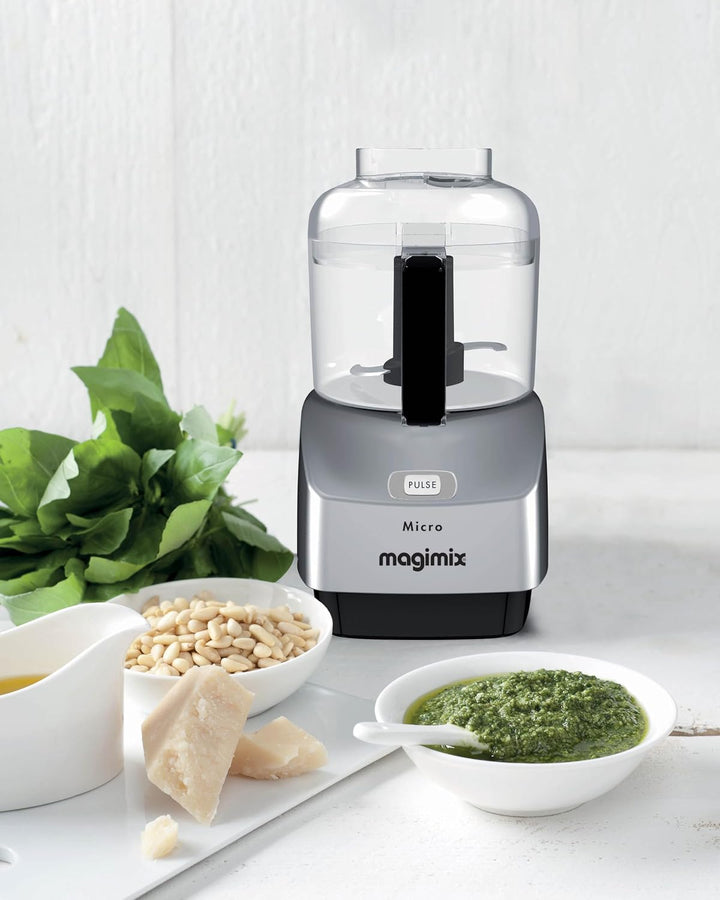 magimix Mini Food-Processor - Micro - Elektrischer Zerkleinerer, 290 W, Edelstahlmesser, Emulgierauf