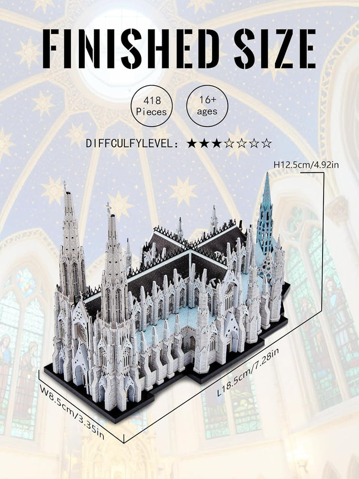 Piececool 3D Puzzle Architecture, 3D Puzzle Pierecool für 340 Edelstahl, Ganzes, 1:1 Wiederherstelle