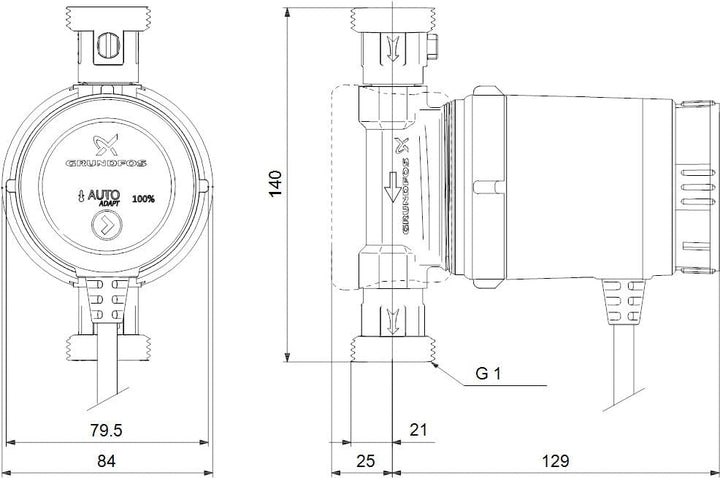 GRUNDFOS Zirku.pumpe COMFORT 15-14 BXA PM 1x230V G1 DACH