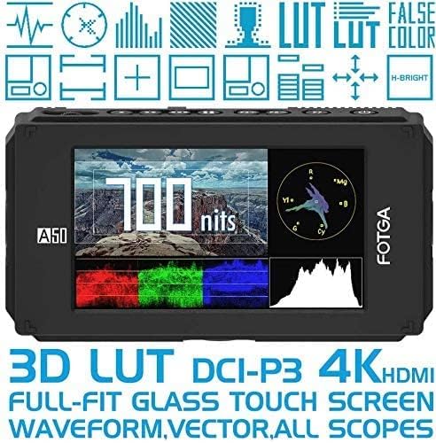 DSLR Kamera Monitor 5 Zoll, FOTGA A50TLS Touchscreen Kamera Field Monitor 3D LUT 700nit FHD IPS 1920