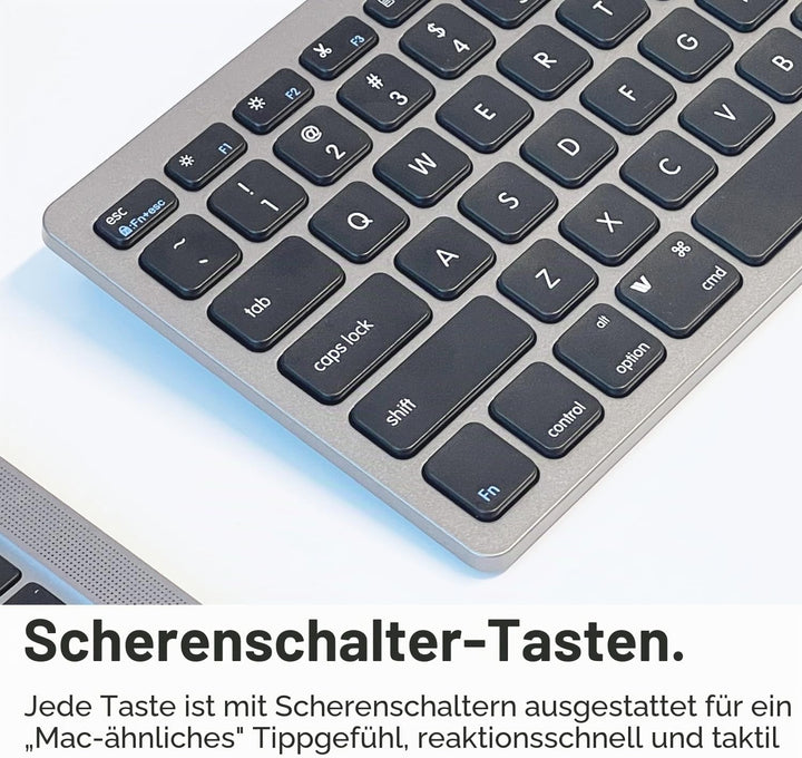 Macally Schlanke USB-Tastatur für Apple Mac, iMac, MacBook Pro/Air, Mac Mini, Windows PC Desktops, L