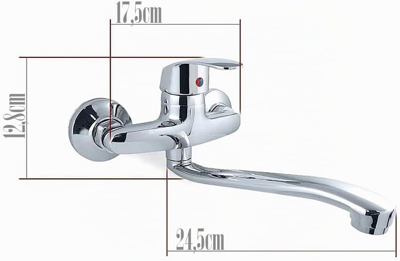 Wand Küchenarmatur Wandarmatur Wandmontage Spültischarmatur Küchen Wasserhahn Einhebelmischer mit 36