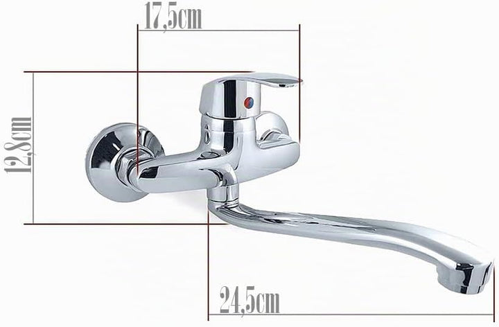 Wand Küchenarmatur Wandarmatur Wandmontage Spültischarmatur Küchen Wasserhahn Einhebelmischer mit 36