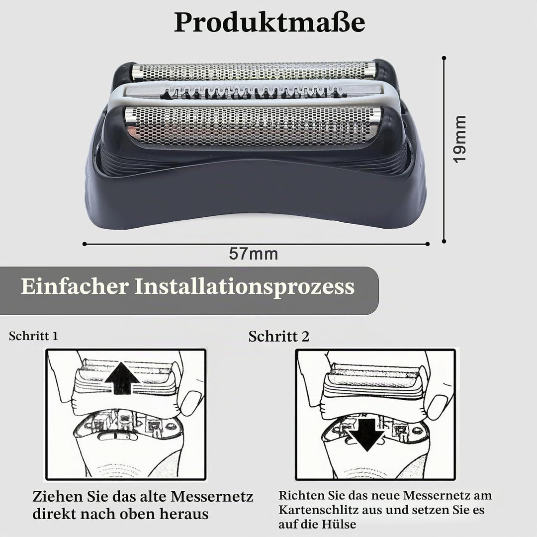 Scherkopf Serie 3 für Rasierer Herren Elektrisch, 2 Stück Ersatzscherteil Ersatzkopf Serie 3 32b Kom