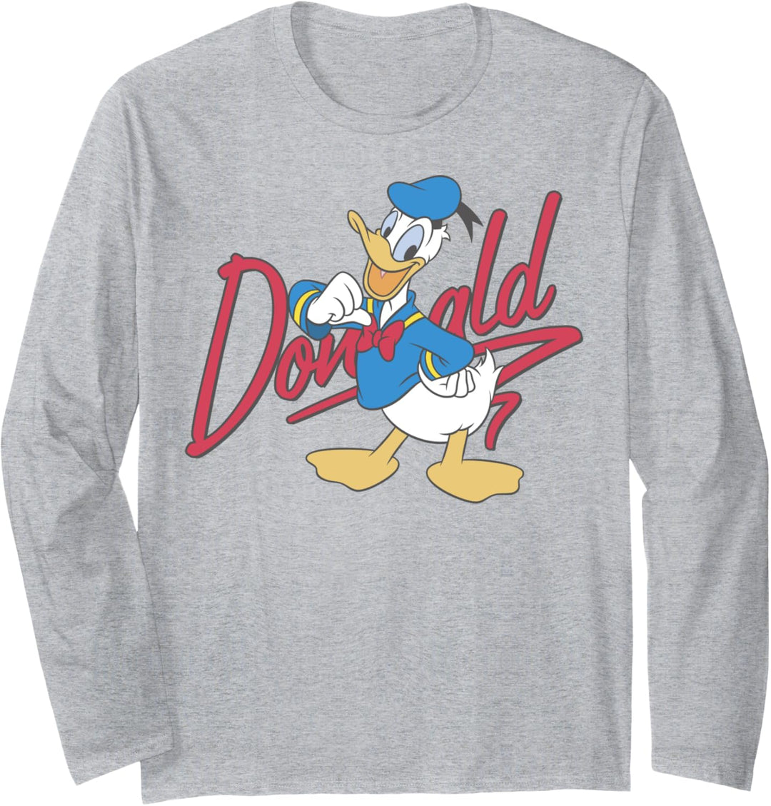 Disney Mickey And Friends Donald Duck Signature Portrait Langarmshirt