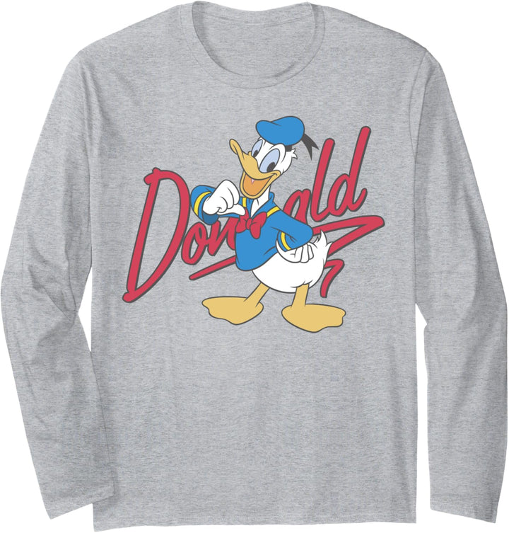 Disney Mickey And Friends Donald Duck Signature Portrait Langarmshirt