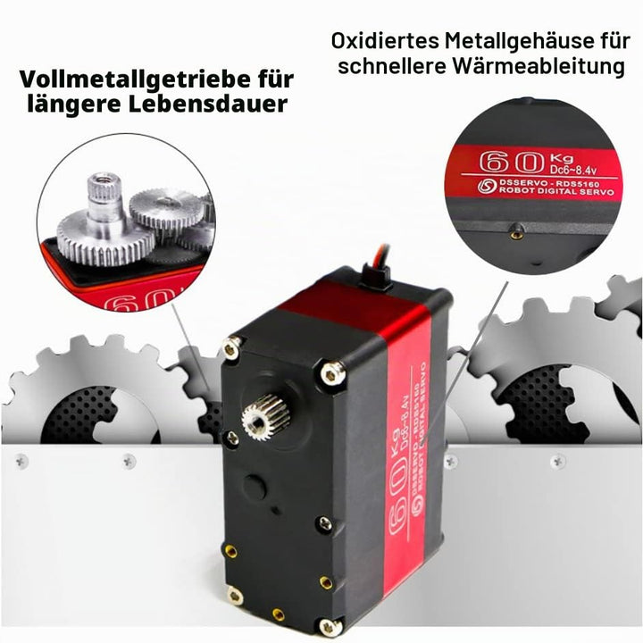 Wishiot 60 kg Servo RDS5160 RC Digital Servo High Torque Mental Gear 270 Degree mit U-förmiger Befes