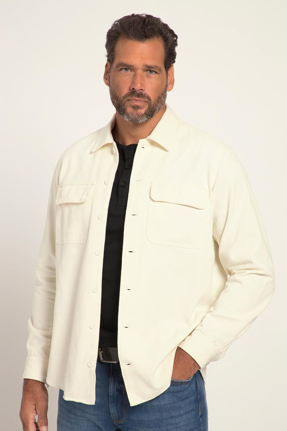JP 1880 Herren grosse Grössen Übergrössen Menswear L-8XL Hemd, Overshirt, Langarm, Kentkragen, Moder