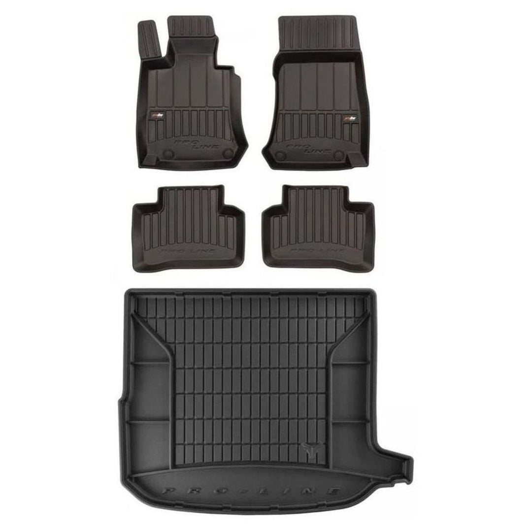 M MOTOS Satz Gummifussmatten und Kofferraummatten für Mercedes GLC C253 2016-2023 - Verbessern Sie I