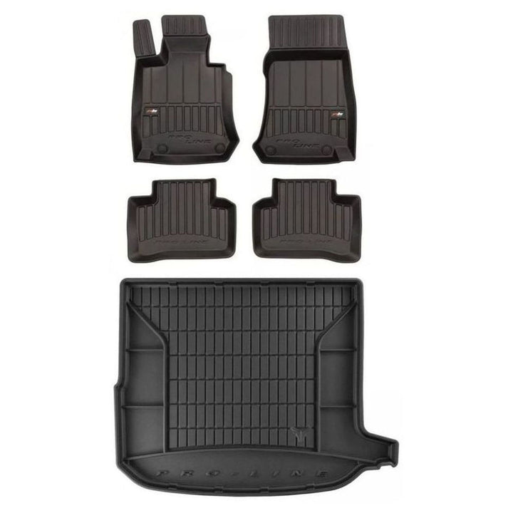 M MOTOS Satz Gummifussmatten und Kofferraummatten für Mercedes GLC C253 2016-2023 - Verbessern Sie I